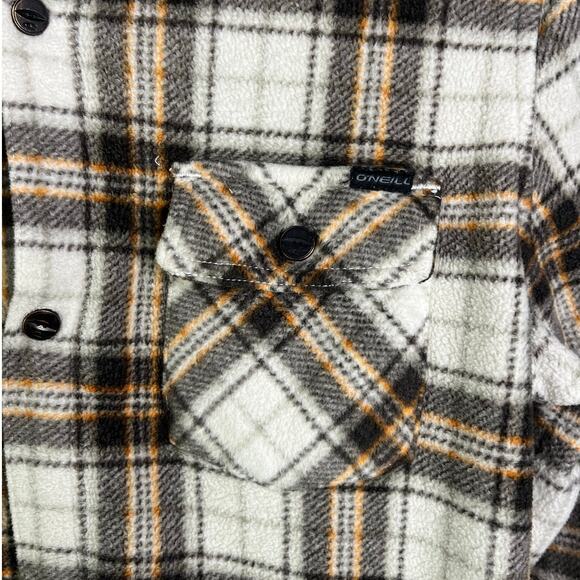 O'Neill Shirt Boys XL Cream Brown Plaid Snap Front Thick Flannel‎ Outdoorsy - Picture 5 of 10